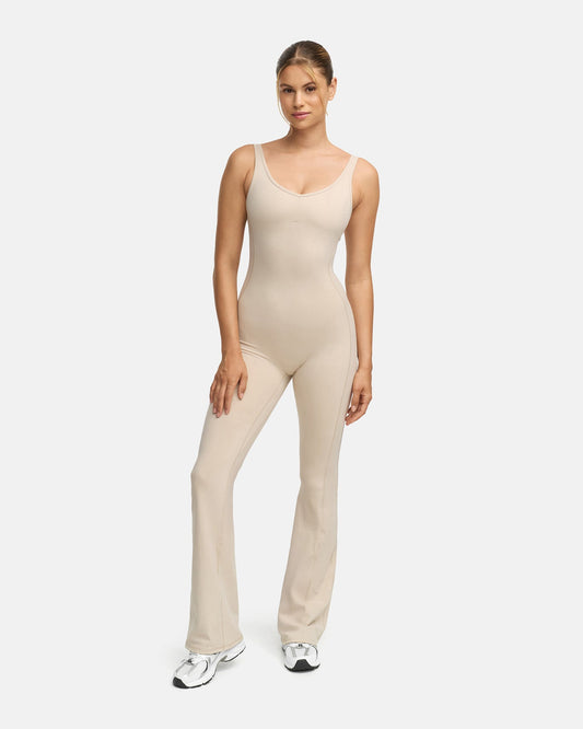 Aura Nylon Flared Jumpsuit (long)